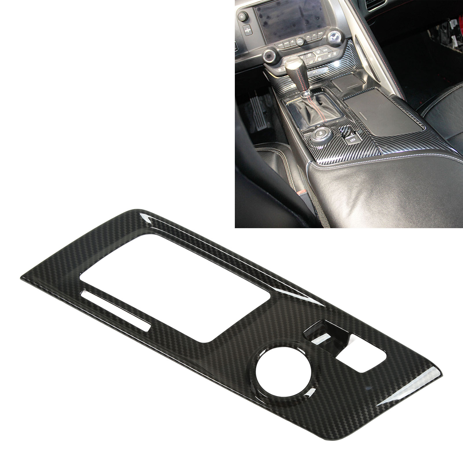 Schalthebelabdeckung Mit Carbonfaser-textur, Nur Für Linkslenker, Kompatibel Mit Corvette C7 2014-2019 (oc12355)