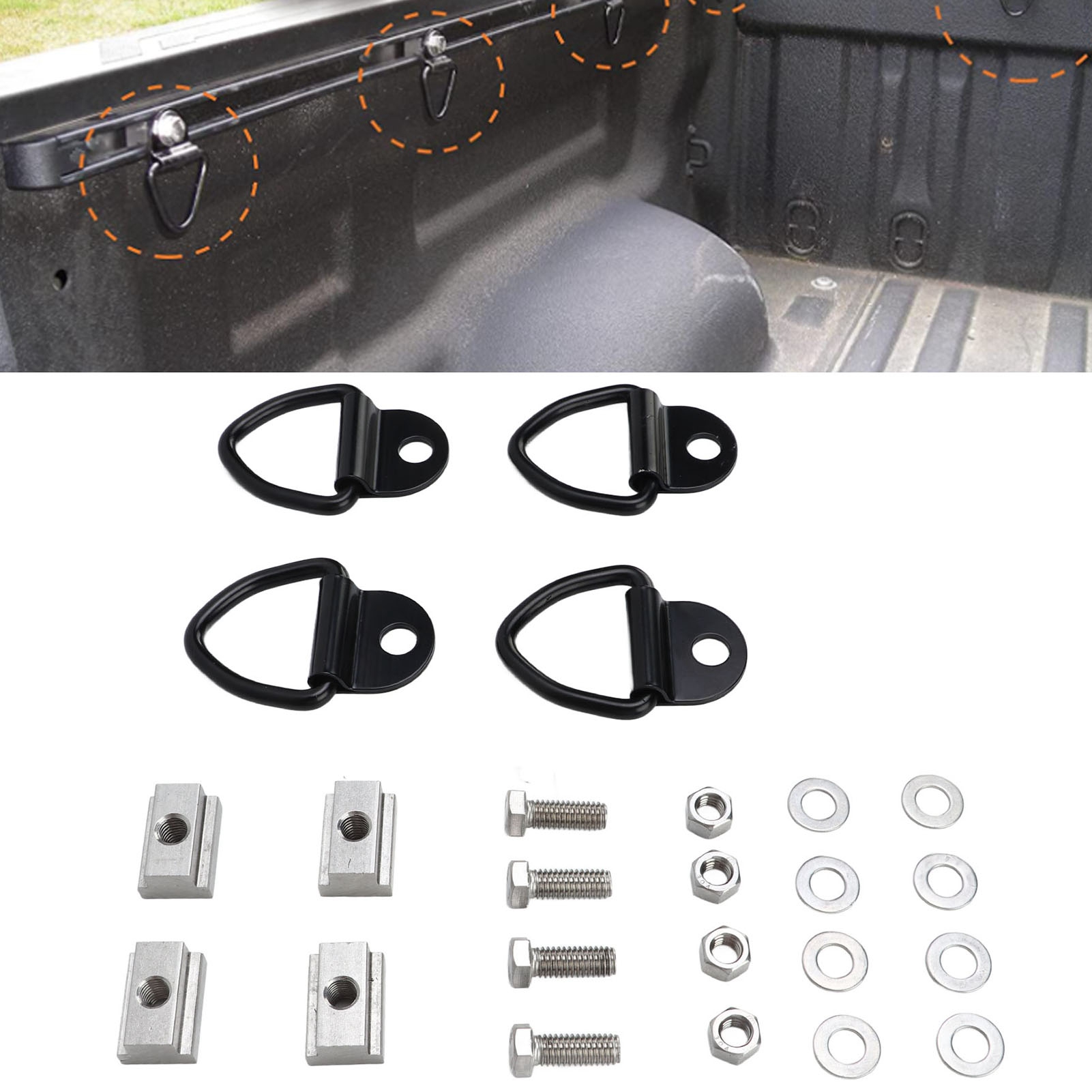 T-nut-muttern Und Sechskantschrauben Eignen Sich Zur Befestigung Von Ankerringen, Anhängerkupplungen Und Ladebolzen Für Toyota Tundra Und Toyota Tacoma.