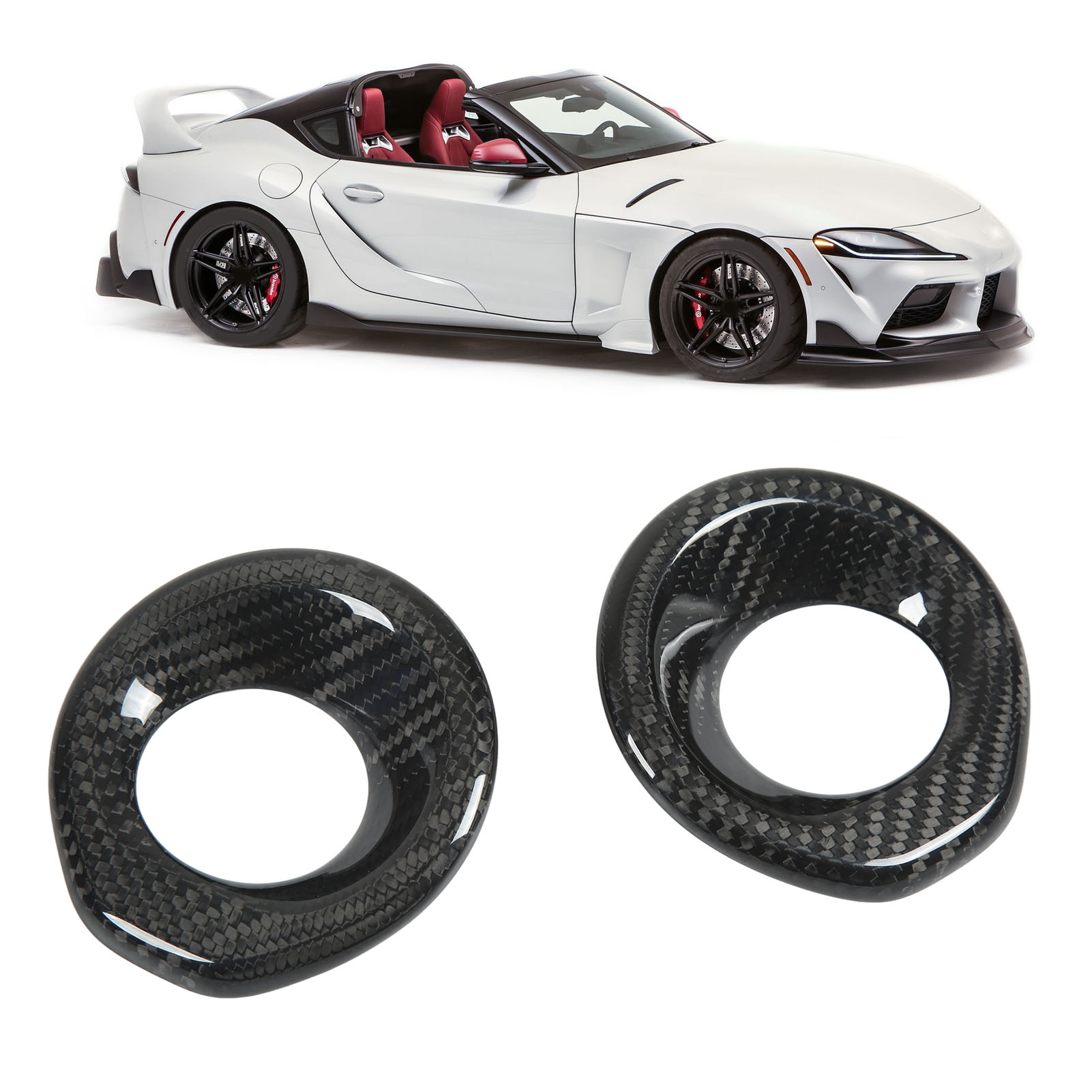 Dekorative Hochtönerabdeckung Aus Echter Kohlefaser, Kompatibel Mit Toyota Gr Supra J29/db 2019-2022 (oc08781) (lieferung In Einem Karton)