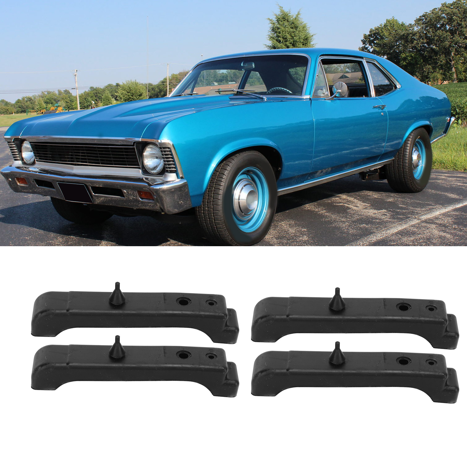 Satz Von 4 4-adrigen Wärmeisolierenden Gummimatten, Kompatibel Mit Gm Buick, Chevy Und Pontiac Fahrzeugen Von 1968 Bis 1981 (ref. 4012-326-682s).