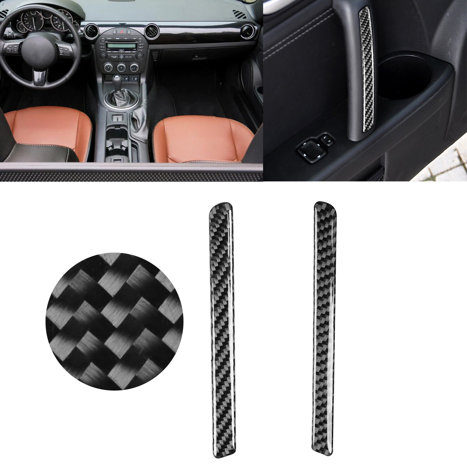 Fahrzeugmodifikation: Türgriffblenden Aus Kohlefaser (2 Stück) Für Mazda Mx-5 Nc 2009-2015