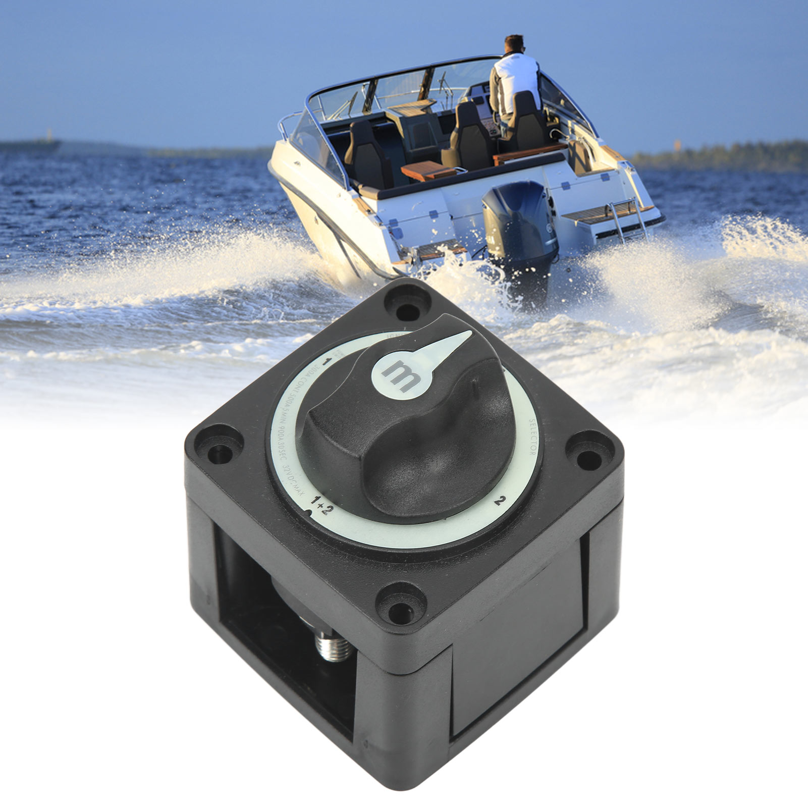 300a Batterie-stromtrennschalter Für Wohnmobile/yachten Blue Ocean 6007200 (m-serie) Vier-positionen-batterieschalter Aus-1-2-1+2 Und 3 Wahlschalteranschlüsse (yc102070-bk6007)