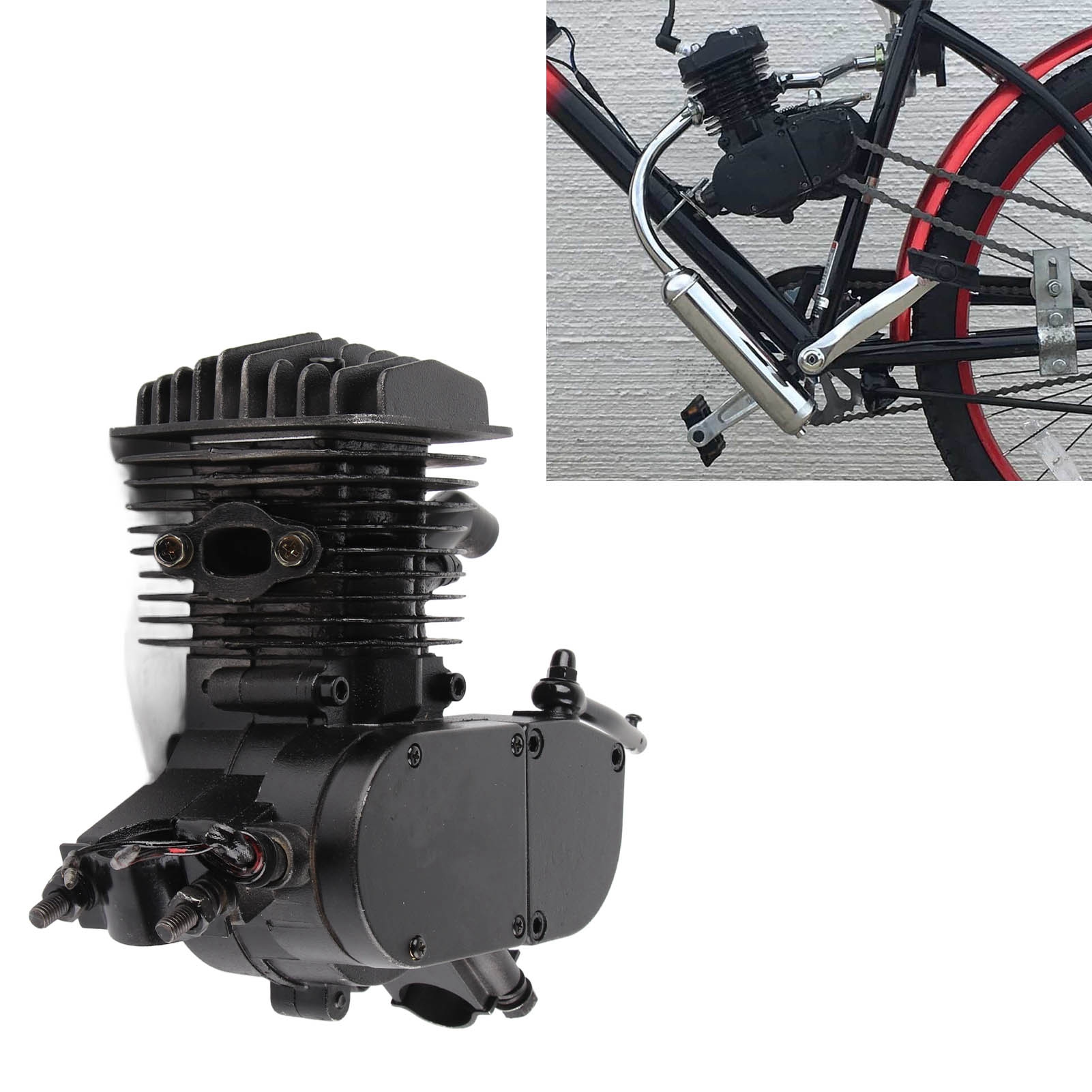 80-cm³-zweitaktmotor, Geeignet Für Motorisierte Straßenräder Mit 26 Und 28 Zoll Rahmengröße (schwarz)