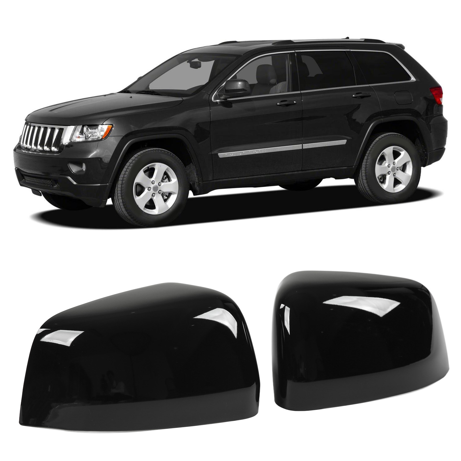 Zierleisten In Hochglanzschwarz Für Die Innenspiegelgehäuse Des Jeep Grand Cherokee Wk2/wl (2011–2022)