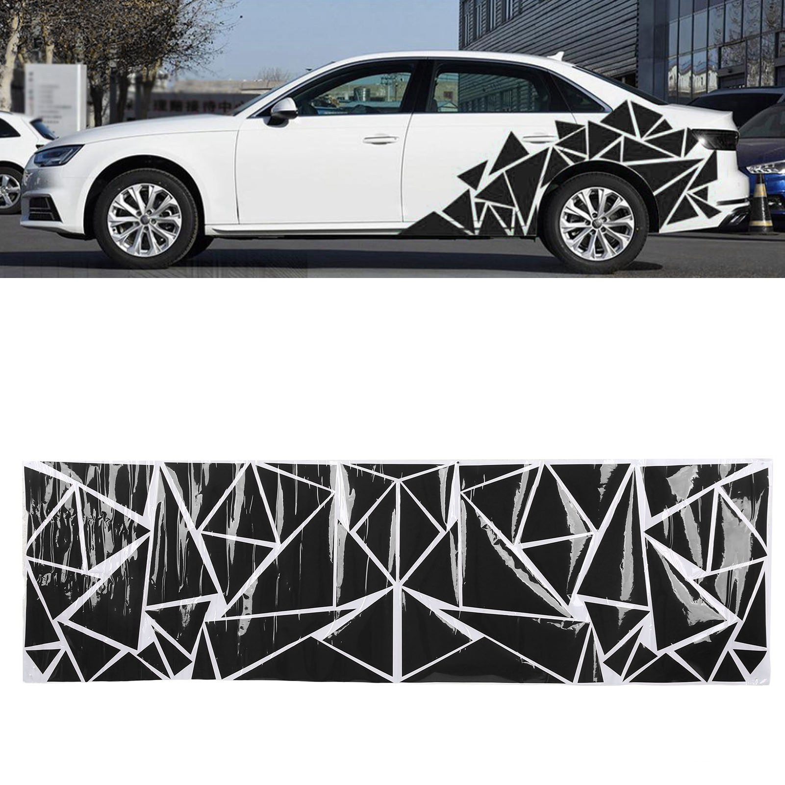 Universeller Dreieckiger Aufkleber 200x60cm Für Pkw, Suv Und Lkw, Schwarzes Auto-styling-zubehör (großes Format)