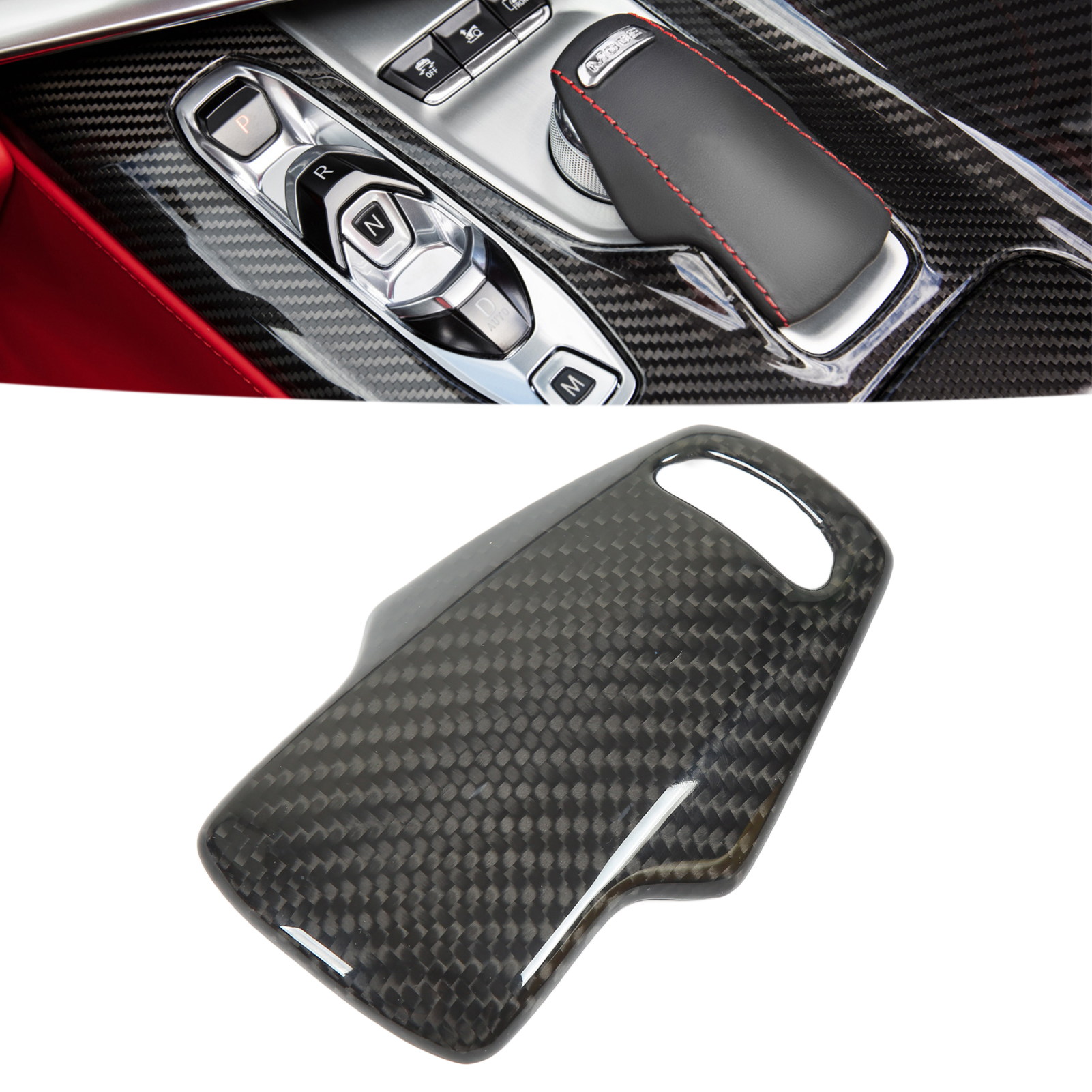 Abdeckung Für Den Moduswahlschalter Aus Kohlefaser Für Die Mittelkonsole Des Chevrolet Corvette C8 (ab 2020).