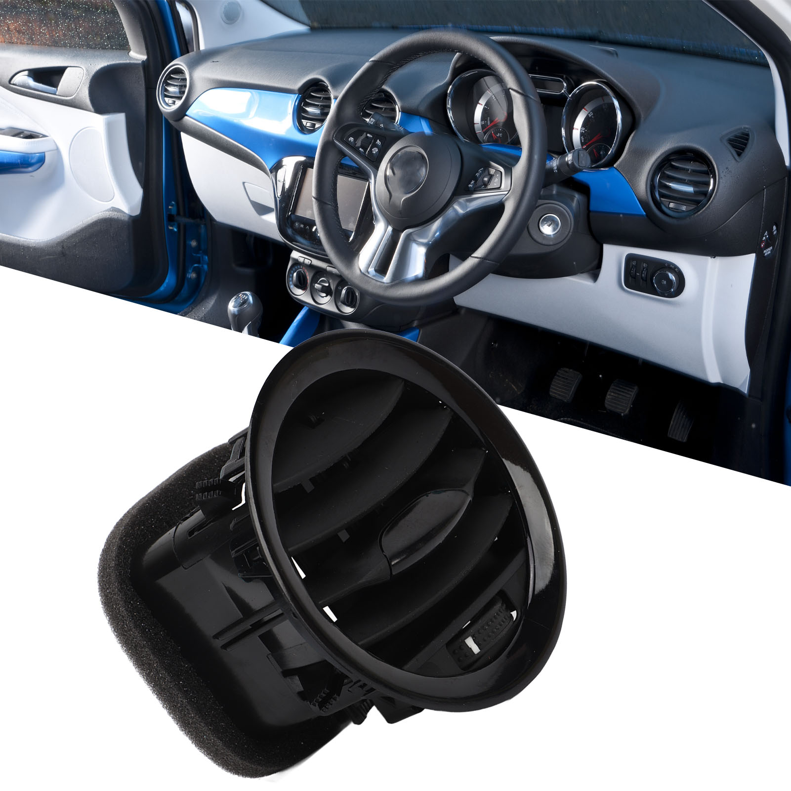 Das Glänzend Schwarze Lüftungsgitter Im Inneren Der Klimaanlage Ist Für Den Vauxhall Adam Corsa D (09047) Geeignet.