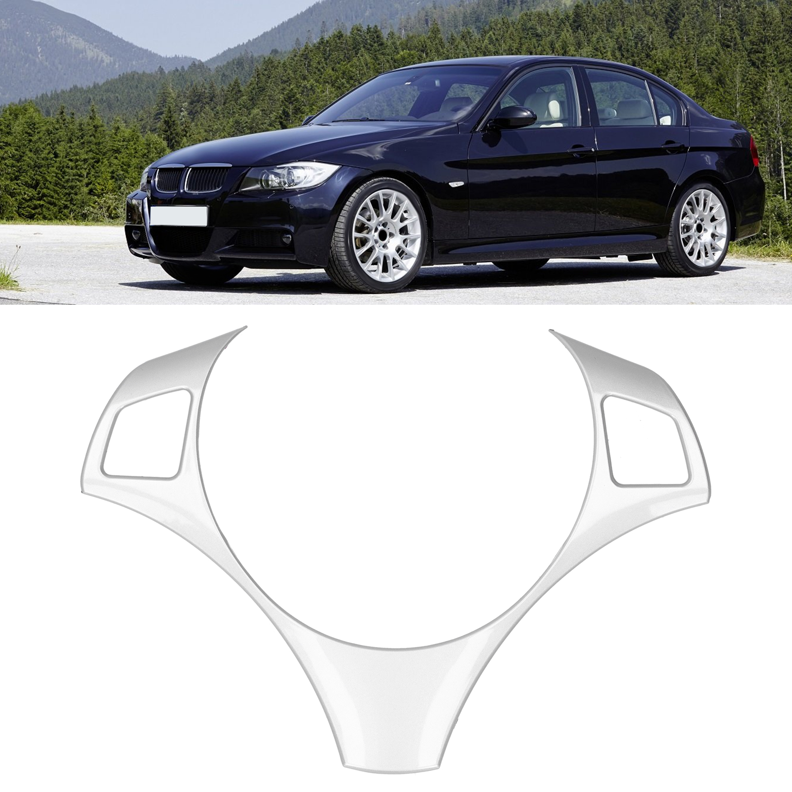 Modifiziertes Autolenkrad Mit Glitzernder Innenausstattung, Kompatibel Mit Bmw 3er E90 2006-2012 Silber.