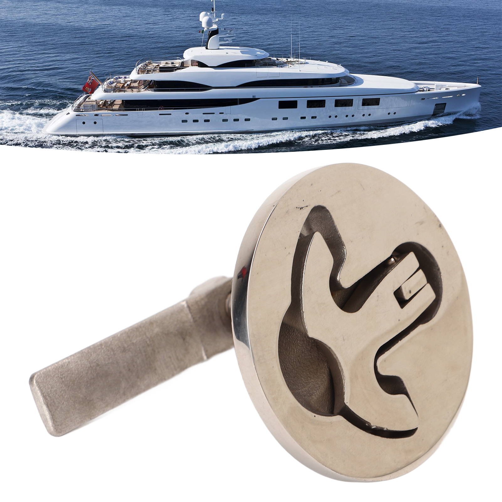 Runder Landverschluss Aus Edelstahl 316 Für Schiffs- Und Yachtanwendungen, 61 X 57 Mm
