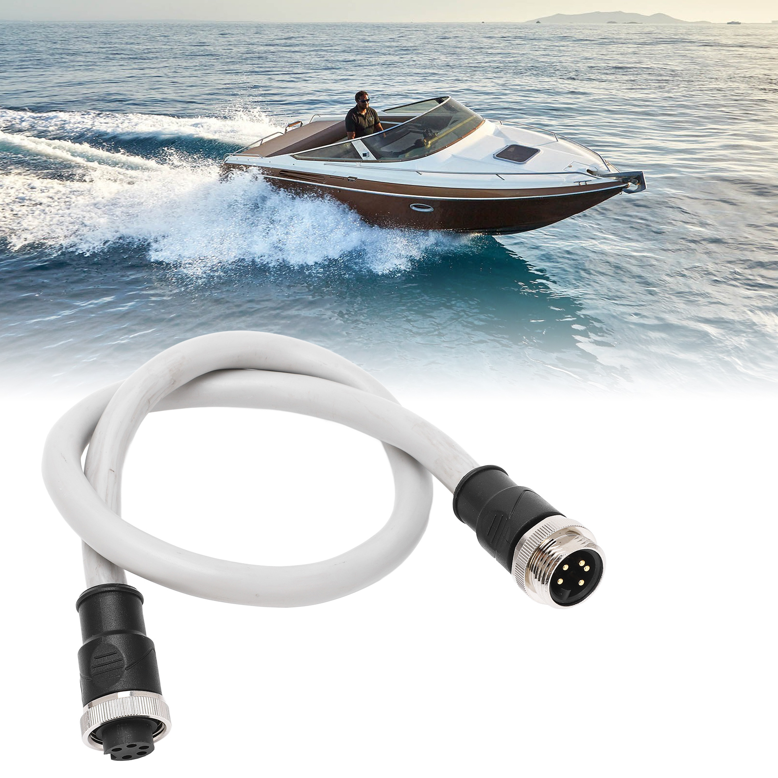 Nmea 2000 7/8-5-adriges Kabel, Stecker Gerade Auf Buchse Gerade, 0,5 Meter Lang.