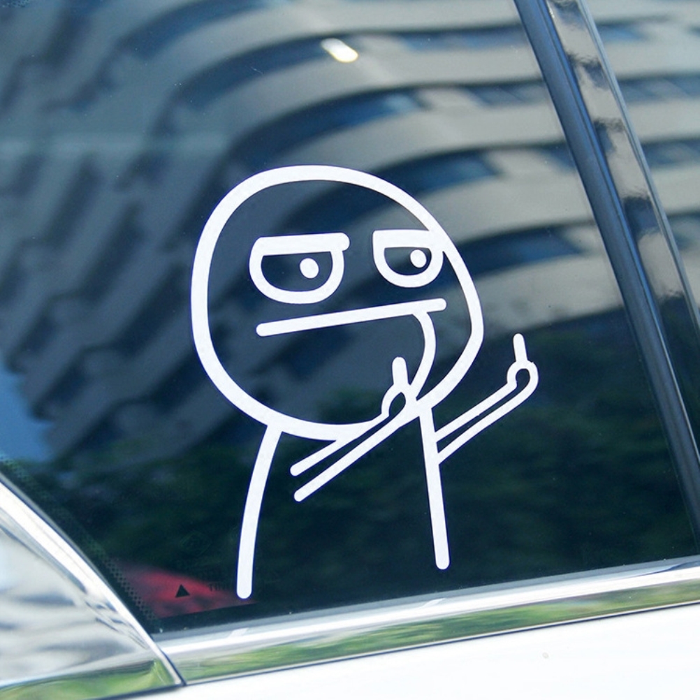 [yue Xing Hui] (zh) Autoaufkleber „weißer Mittelfinger