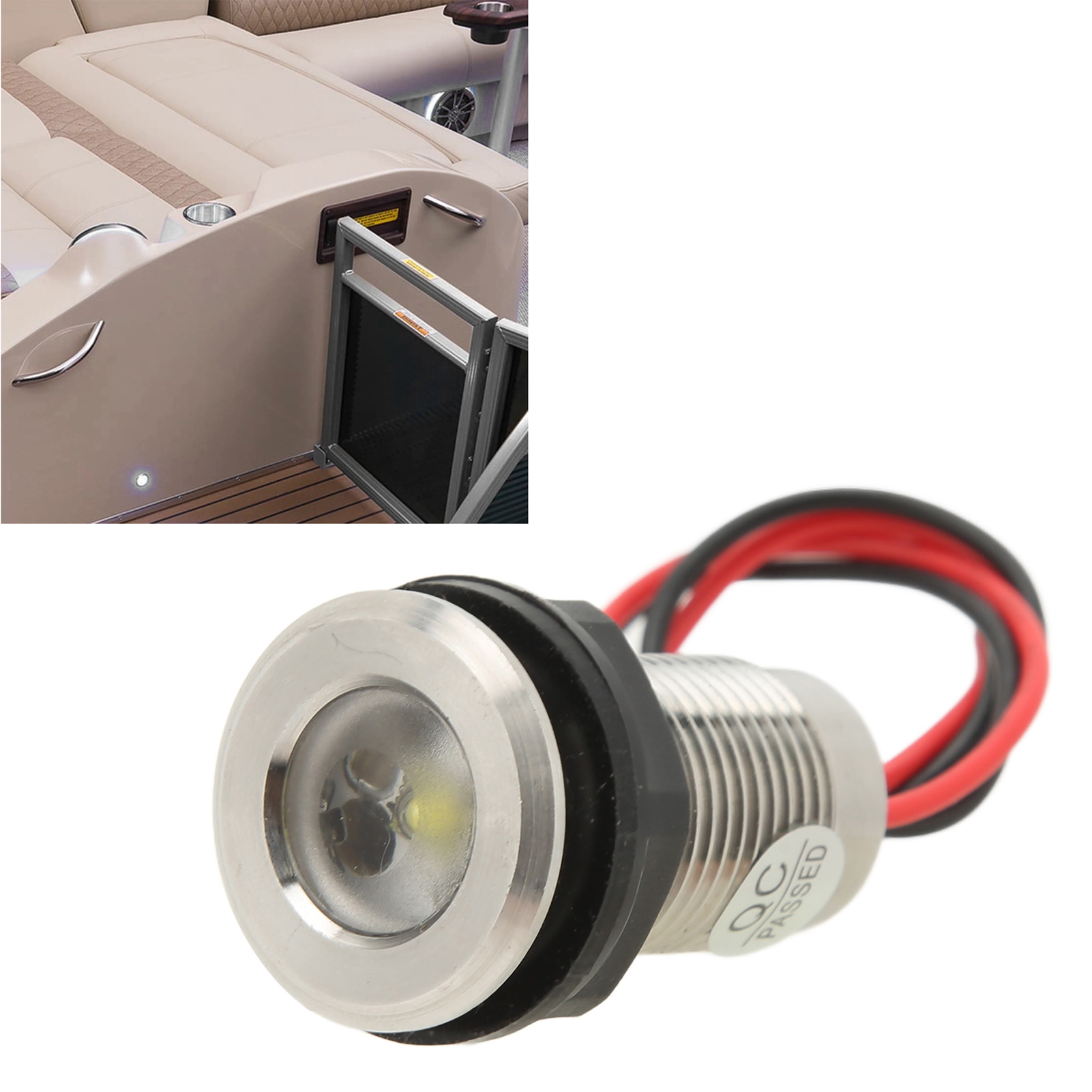 Einbau-led-heck-/u-boot-leuchte Aus Edelstahl 316, 1 Zoll, 12–24 V (ih-bl-d25), Weiß