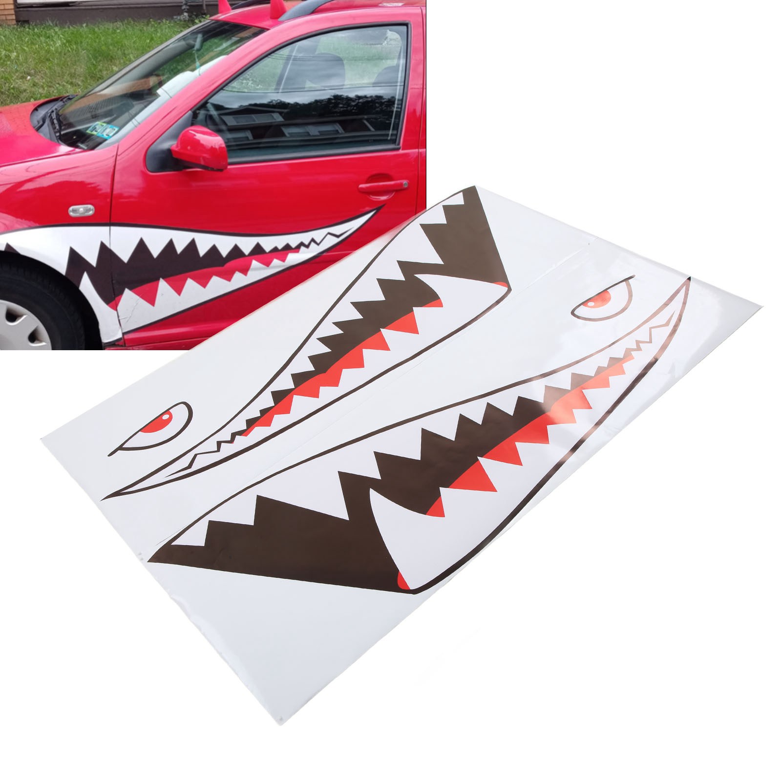 Aufkleber In Form Von Haifischzähnen, Außenaufkleber Für Stoßstangen Und Fenster, Aufkleber Für Autotüren