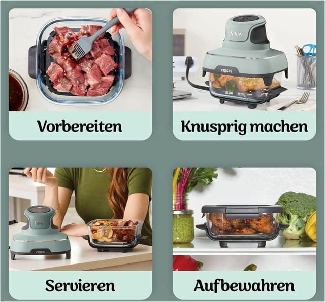Ninja Crispi FN101EUSG grün Heißluftfritteuse