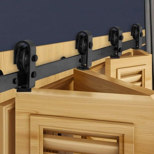 Schiebetürsystem Faltbare Schiebetüren, 152,4 Cm Laufschiene Schiebetürbeschlag, Geeignet Für Vier 35,6 Cm Große Schrank-, Speisekammer- & Wäschetüren (nicht Im Lieferumfang Enthalten)