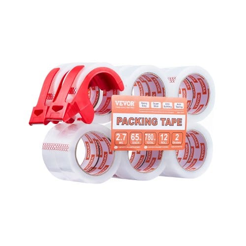 Transparentes Packband, 76,2 Mm Kern, 12er-set 47,8 Mm X 59,436 M Paketklebeband Mit Spender, 0,068 Mm Hochleistungs-klebeband, Ideal Für Umzüge, Lagerung & Verpackung, Versand & Postversand