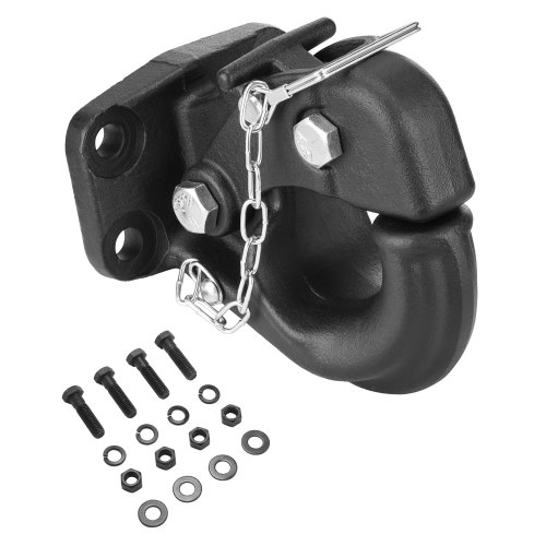 Vevor Anhängerkupplung, 13t Anhängelast, Anhängerkupplungshaken Passend Für 63,5-76,2mm Lünettenringe Mit Montagesatz, Schwarze Pulverbeschichtung, Verschleißfest, Für Verschiedene Fahrzeuge Geeignet