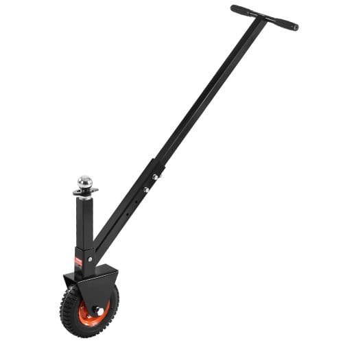 Rangierhilfe Anhänger, 136kg Stützlastkapazität, 42 & 56cm Höhenverstellbarer Anhängerwagen, Mit 47,6 & 50,8mm Kugeln, 8,5 Zoll Pneumatischem Gummireifen, Zum Bewegen Von Wohnmobilanhängern