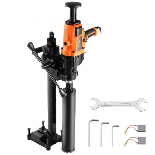 Kernbohrmaschine Diamantkernbohrmaschine 2-18 Cm Bohrdurchmesser, Handgeführtes Diamant-kernbohrgerät Mit Ständer Und Kernbohrer, 2600 W Beton-kernbohrer Nass- Und Trockenanwendung, Für Beton