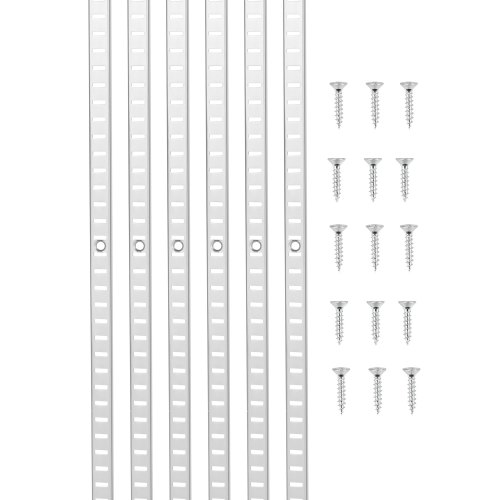 Vevor - Regalpilaster, 923 Mm, 6er-pack, Verstellbare Regalhalterungen Aus Stahl, Einsteck-pilasterleisten-standards Mit 24 Schrauben, Geeignet Für Wandregalsystem, Schrankorganisation