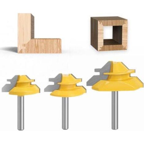 Stück 45°-gehrungsfräser Mit Verriegelung, 6 Mm, Nutfräser, Verbindungsfräser Für Holzbearbeitungswerkzeuge Für Graviermaschinen Und Decoupage-maschinen