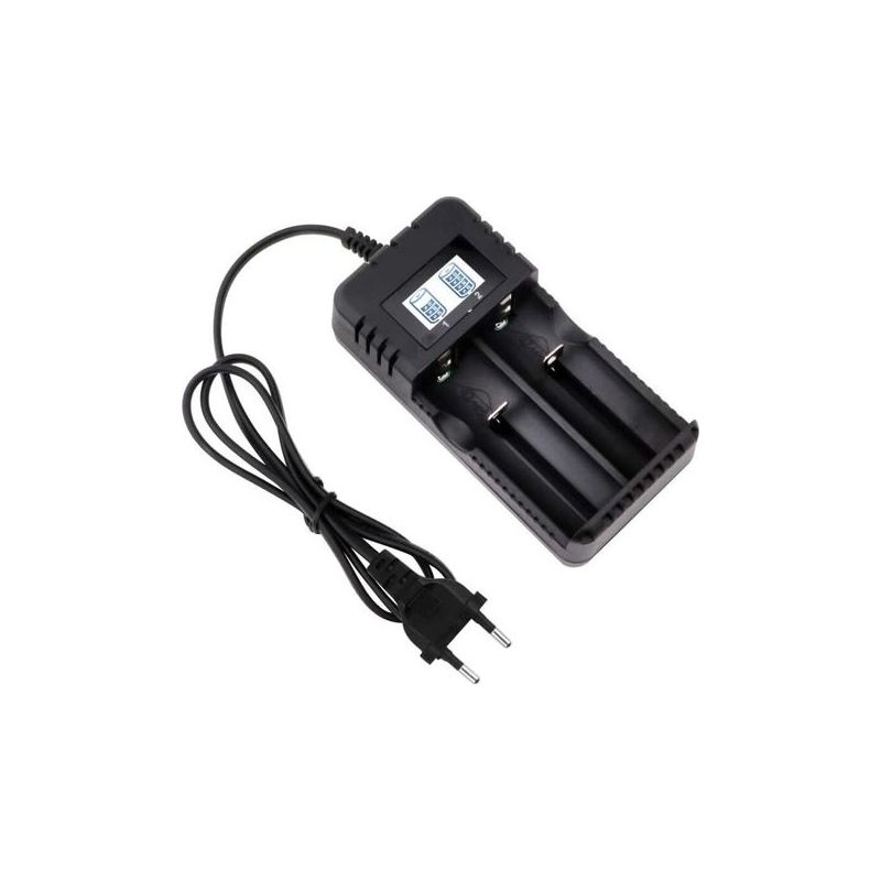 18650-akkuladegerät – 4,2 V 1200 Ma Universal-schnellladegerät Mit Lcd-anzeige – 2 Unabhängige Steckplätze Für Li-ionen-akkus