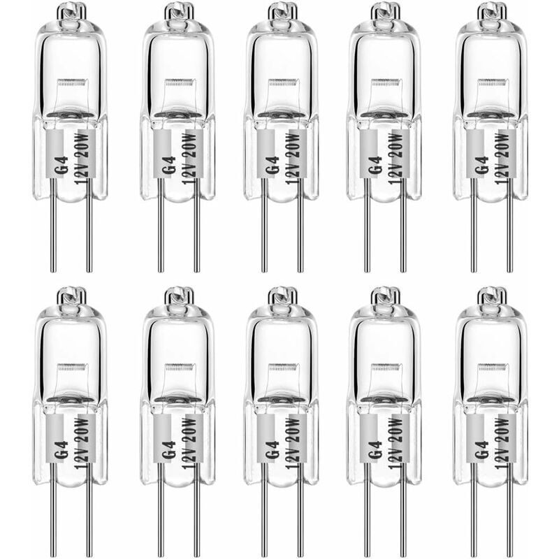 G4 20w 12v Halogenlampe – Dimmbar – 280 Lumen – 2700k Farbtemperatur – 10er-pack
