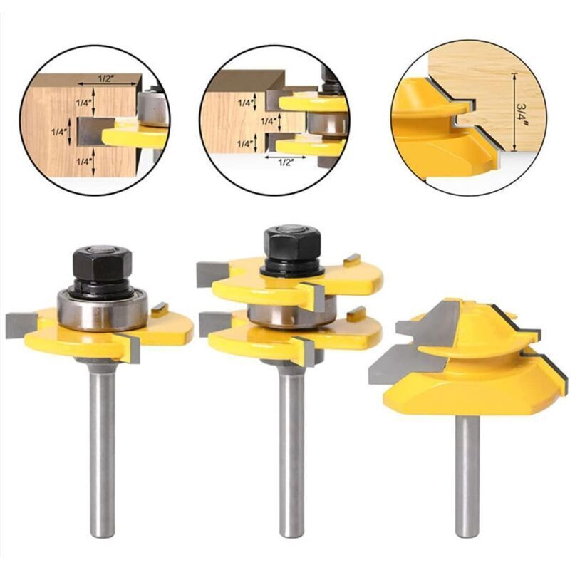 45°-nutfräser Für Oberfräsen – 6,35 Mm (1/4") – Kohlenstoffstahl Und Feinkorn-hartmetall – 2-teiliges Set Für Hartholz