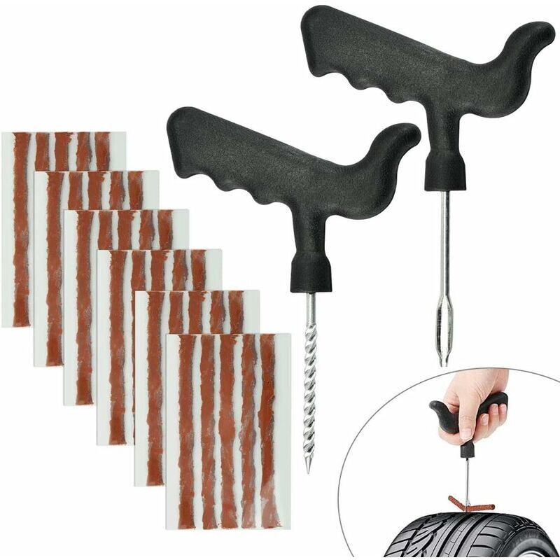 Schlauchloses Reifenreparaturset Mit 30 X 10 Cm Großen Stopfen – Inkl. Einsetzwerkzeug – Für Autos, Motorräder, Traktoren – Schnelle Reparatur – 6 Mm X 10 Cm