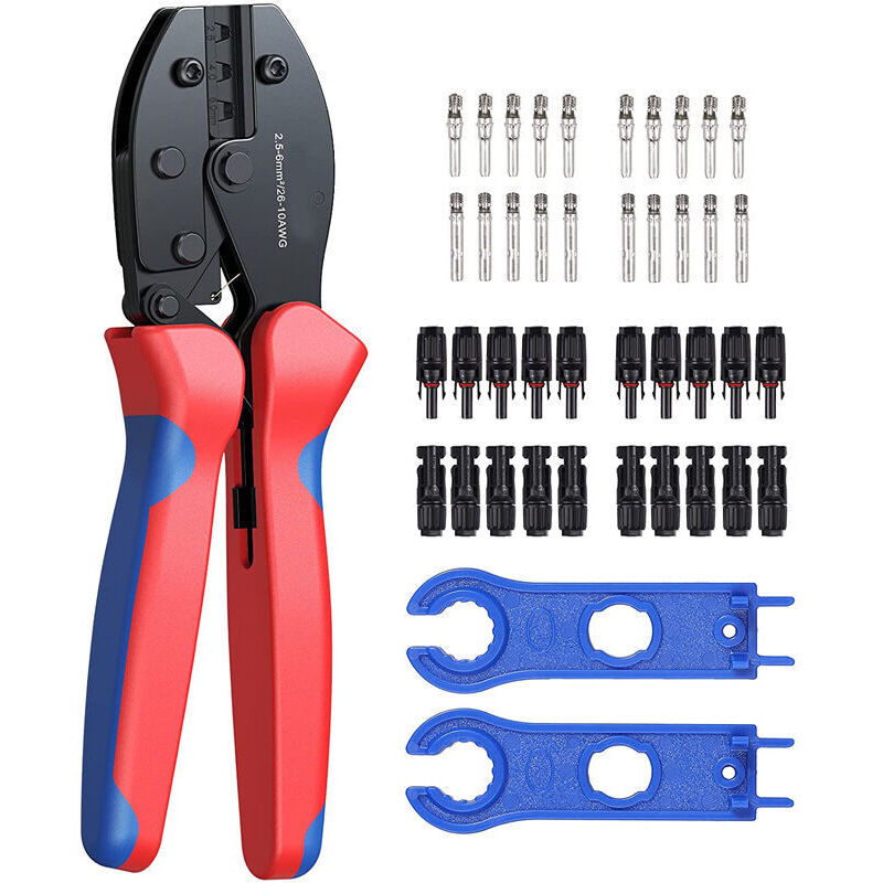 Mc3/mc4 Solar-crimpzangen – Komplettset Für 2,5/4,0/6,0 Mm² Pv-kabel – Inkl. Stecker/buchse – Ergonomisches Design – 1 Paar