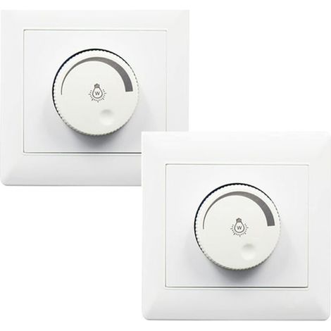 2er-pack Wanddimmerschalter, Drehknopf-lichtsteuerung – Ac180–265v – Weiß