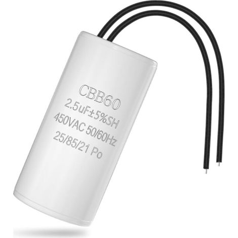 Roleader – Cbb60 2,5 Μf 450 V Kondensator – Anlaufkondensator Für Wechselstrommotoren (50/60 Hz) – Geringe Dielektrische Verluste – Hohe Überlastfähigkeit