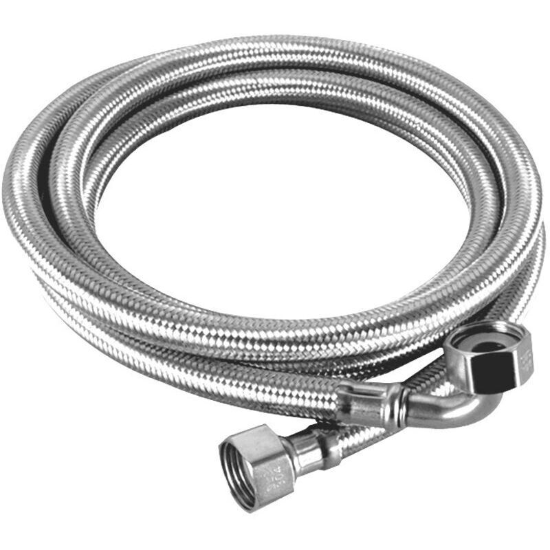 Flexibles Edelstahl-winkelrohr (20x20 Mm, Innengewinde), 150 Cm – Druckbeständig Bis 16 Bar – Stahlgeflecht Für Professionelle Sanitärinstallationen