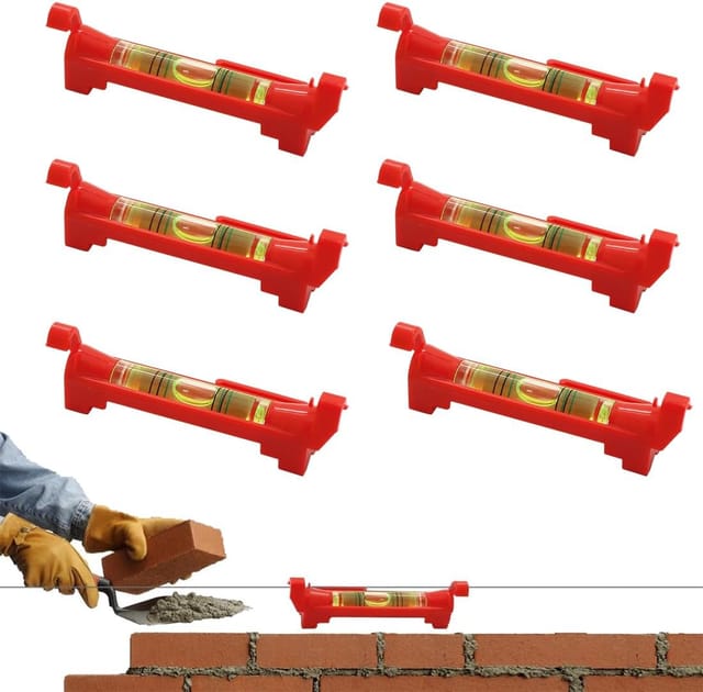 Lablanc - 6 Stück Schnur-Wasserwaage, professionelle Wasserwaage für Mauerwerk, Klempnerarbeiten, Dachrinnenarbeiten, rote Wasserwaage