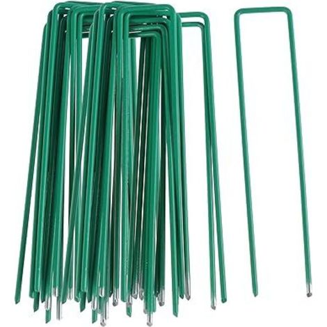 Roleader – Packung Mit 50 Verzinkten Stahl-befestigungspfählen, 150 Mm – Abgeschrägte Enden Für Leichtes Eindringen – Für Unkrautvlies – 50 Stück