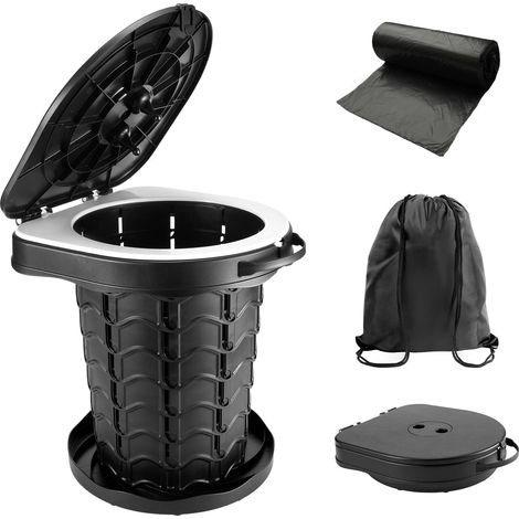 Tragbare, Einziehbare Campingtoilette – Höhenverstellbar – Tragbare Toilette Für Camping, Auto, Reisen, Boot, Strand, Zelt Und Notfälle