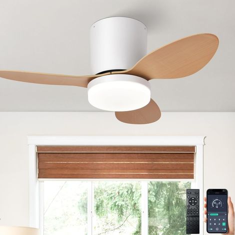 Leiser Deckenventilator Mit Fernbedienung – Reversibler Gleichstrommotor – 6 Geschwindigkeitsstufen – Integrierte Led-beleuchtung – Kompaktes Design Für Kleine Räume