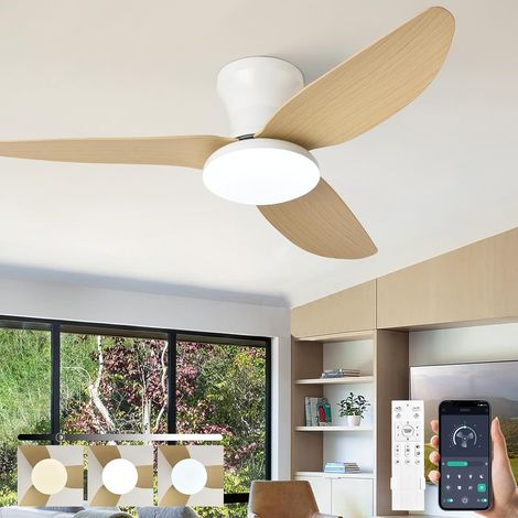 Leiser 100-cm-deckenventilator Mit Licht Und Fernbedienung, Kronleuchter Mit 3-blatt-ventilator, Dimmbar, Gleichstrommotor, 6 Geschwindigkeitsstufen, Moderner Led-deckenventilator Für Wohnzimmer, Büro