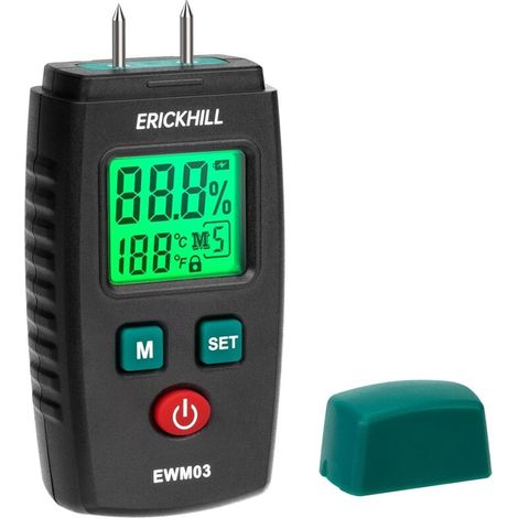 Feuchtigkeitsmessgerät, Ewm03 Stift-feuchtigkeitsdetektor Mit 5 Modi, Lcd-bildschirm Mit Grüner Hintergrundbeleuchtung, Schimmeldetektor Für Holz Und Baumaterialien.