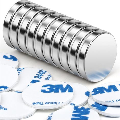Superstarker Neodym-magnet Mit Kleberückseite, 10er-packung, Silber, 15 X 3 Mm, Mcboson