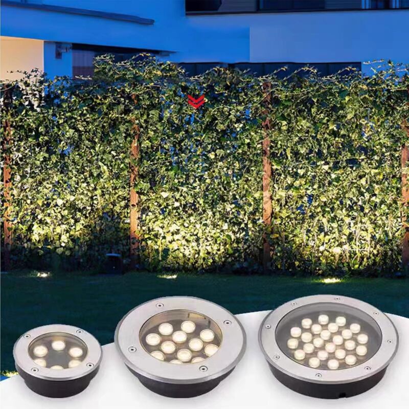 Led-flutlichtstrahler Mit Hellem Lichtkegel - Einbau-led-außenstrahler, Ultradünne 220-v-bodeneinbauleuchte, Ip67 Wasserdichte Gartenleuchte, Bodeneinbau-gartenleuchte, Bodeneinbaustrahler (weiß, 12 W