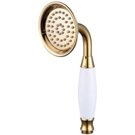 Serbien – Goldener Keramik-messing-duschkopf – Runde Handbrause – Rostbeständig – Angenehmer Wasserstrahl – Einfache Installation