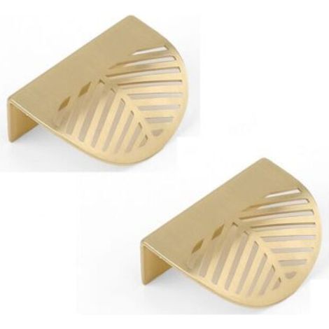 Schubladengriff In Blattform Aus Gold, 2 Stück (60 Mm), Türgriff Aus Messing Für Möbel, Schrank- Und Kleiderschranktüren