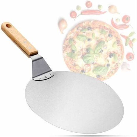 Abverkauf: Pizzaschieber Aus Edelstahl Mit Holzgriff, Pizzaschieber Für Pizzasteine, Brotschieber, Kuchenschieber, Trimec Pizzaschieber