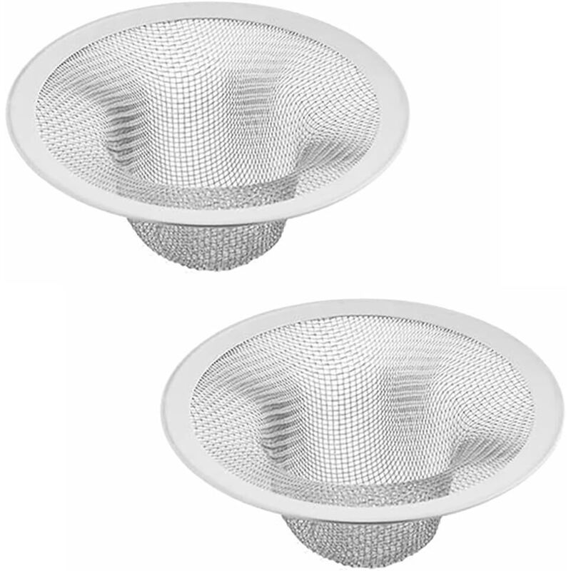 Set Mit 2 Küchenspülensieben, 11 Cm, Edelstahl, Haarfangsieb, Badezimmersieb Aus Drahtgewebe Für Badewannen- Und Duschabflüsse (extra Große Größe)