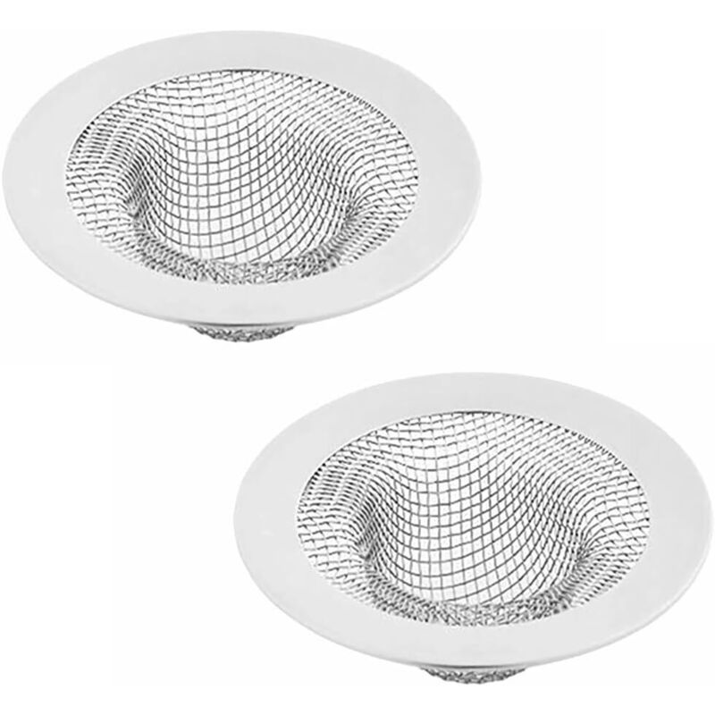Set Mit 2 Küchenspülensieben, 5 Cm, Edelstahl, Haarfangsieb, Badezimmersieb Aus Drahtgewebe Für Badewannen- Und Duschabflüsse (kleine Größe)