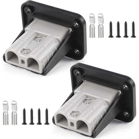 2er-pack 50a Einbau-ladebuchsen, Batterieanschlüsse Mit Montageplatten, Kompatibel Mit Anderson Sb50, Einbau, Für Wohnwagen, Lkws Und Gabelstapler