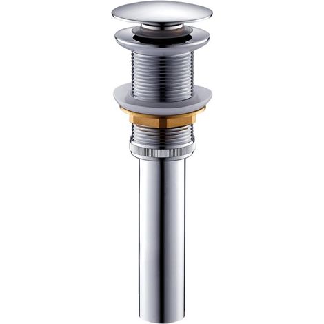 Einschlitz-waschtischarmatur Mit Druckknopf-auslösemechanismus Und Klick-klack-mechanismus, Kein Überlauf (silber)