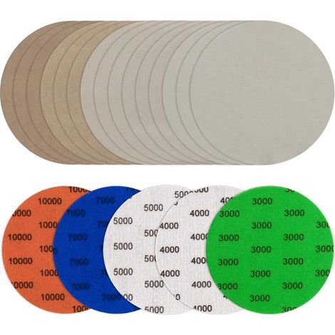 Roleader – Packung Mit 25 Runden Schleifscheiben 150 Mm – Verschiedene Körnungen 3000/4000/5000/7000/10000 – Zum Schleifen Von Holz, Metall Und Kunststoff