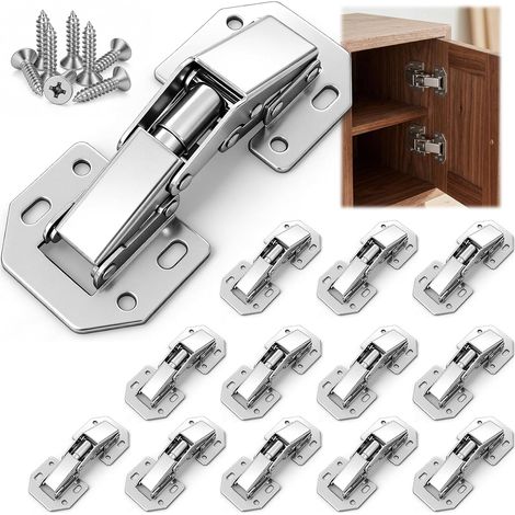 Set Mit 12 Einschraubbändern Mit Feder – 90° Öffnungswinkel – Für Schränke, Türen, Ecktüren Und Innentüren